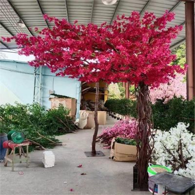 ESRADA Artificial Plum Tree Tall Fake Cherry Blossom Plants Large Faux Trees Artificial Silk Plants for Home Decor Indoor Outdoor Office Gift Ornaments 180cm