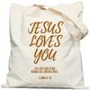 EFFUSON Christian Tote Bag, Canvas Jesus Tote Bag for Women with Pocket & Snap Closure, Reusable Casual Graphic Religious Bible Verse Totebag for Shopper view 1