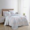 Chezmoi Collection Holly 3-Piece Printed Patchwork Cotton Quilt Set - Flower Floral Candy Stripe Polka Dots - Stone Washed Lightweight Bedspread, Full Size view 2