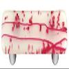 212 Main Mardi Gras Pink with White Rectangle Glass Cabinet Pull - Black Post view 1