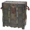14.5 x 23 x 12 in. Antique Style Distressed Wooden Pirate Treasure Chest Trunk, Black view 1