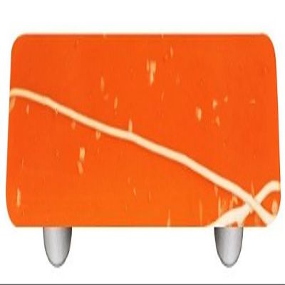 212 Main Mardi Gras White with Orange Rectangle Glass Cabinet Pull - Aluminum Post