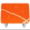 212 Main Mardi Gras White with Orange Rectangle Glass Cabinet Pull - Aluminum Post view 1