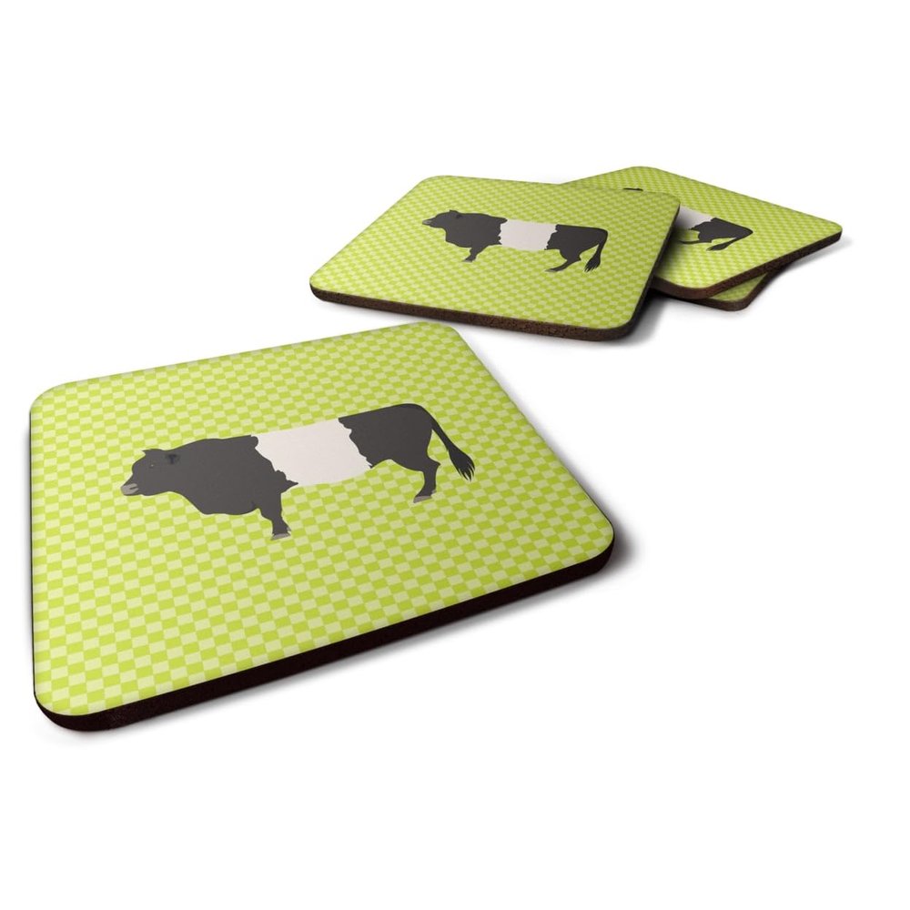 212 Main Belted Galloway Cow Green Foam Coaster, Set of 4