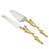 212 Main Gilt Gold Leaf & Hammered Steel Finish Cake Servers Set view 1