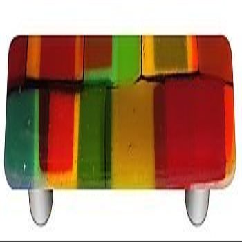 212 Main Artist Mosaic Autumn Rectangle Glass Cabinet Pull - Aluminum Post