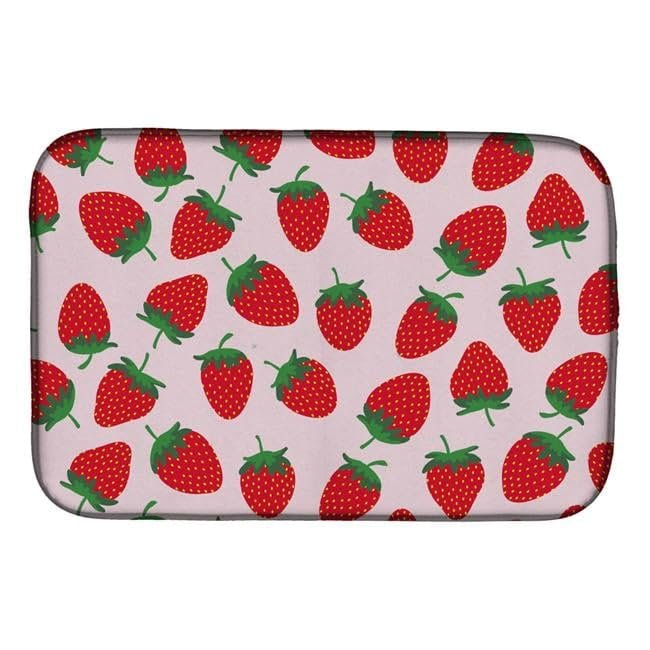 212 Main Strawberries on Pink Dish Drying Mat