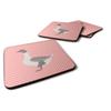 212 Main Buff Grey Back Goose Pink Check Foam Coaster, Set of 4 view 1