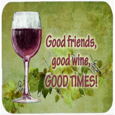 212 Main Good Friends, Good Wine, Good Times Glass Cutting Board - Large