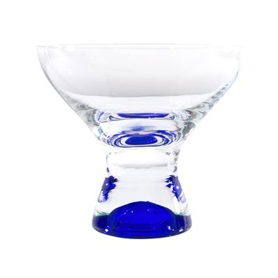 212 Main 330 ml Samba Colors Martini & Dessert Glass Clear & Blue - Set of 6
