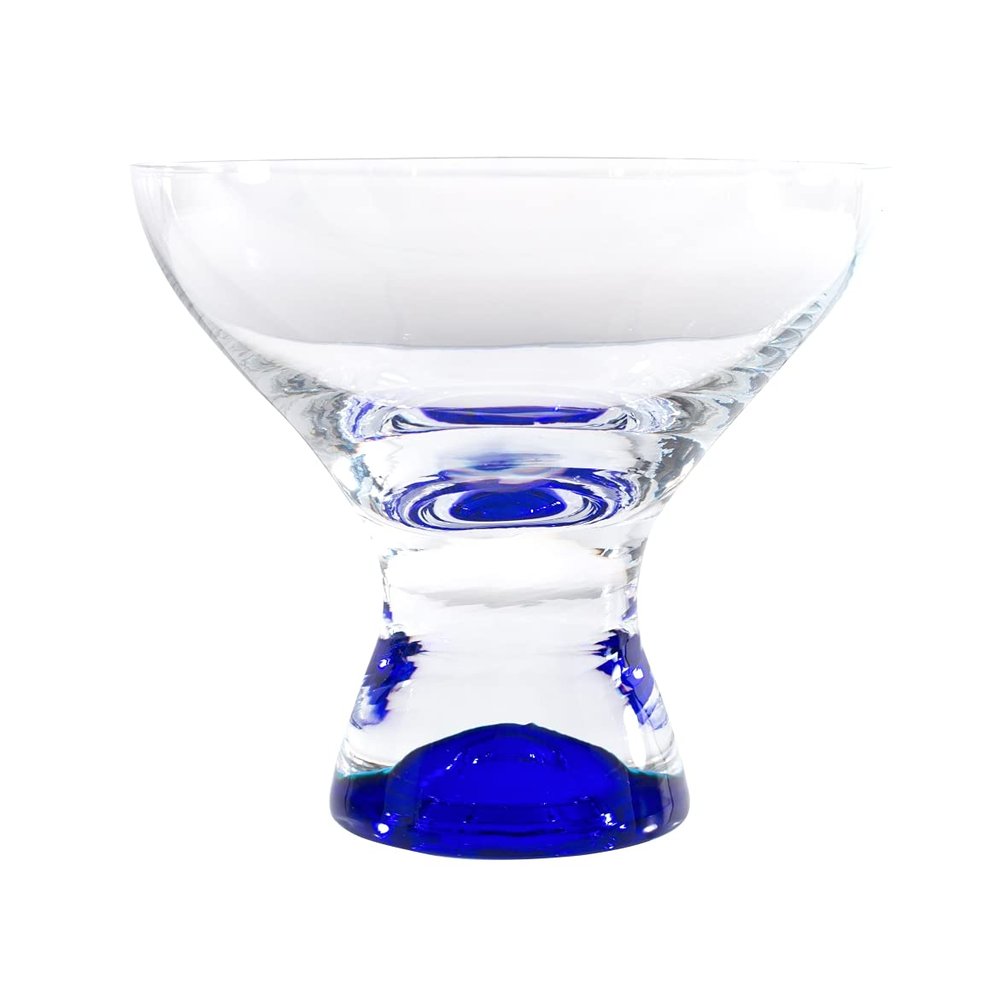 212 Main 330 ml Samba Colors Martini & Dessert Glass Clear & Blue - Set of 6