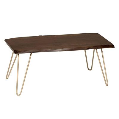 212 Main SETI Live Edge Coffee Table-Bench Elm & Gold
