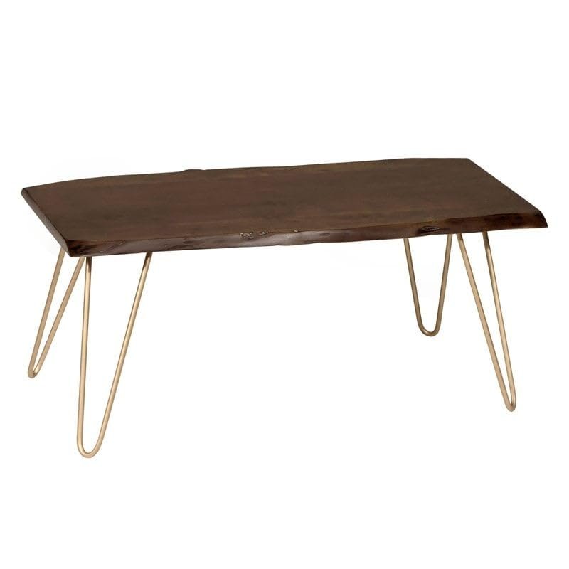 212 Main SETI Live Edge Coffee Table-Bench Elm & Gold