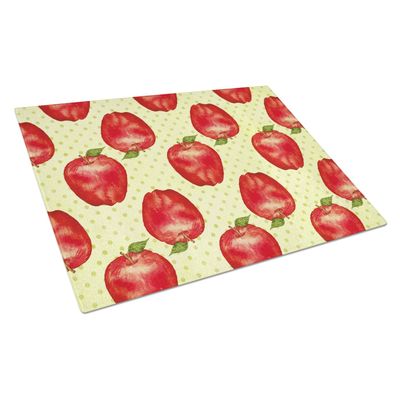212 Main Watercolor Apples & Polkadots Glass Cutting Board Large