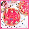 Sunnychicc 96 Pcs Fiesta Tableware Set Fiesta Party Supplies Includes Paper Plates Napkins Forks Disposable Dinnerware for Mexican Taco Party Cinco De Mayo Bridal Shower Baby Shower Serve 24 view 4