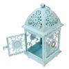 Yardenfun Rustic Iron Candle Holder Lantern Vintage Tealight Holder for Weddings Home Decor Hanging Freestanding Design Blue Gold Finish for Table Centerpieces view 1