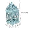 Yardenfun Rustic Iron Candle Holder Lantern Vintage Tealight Holder for Weddings Home Decor Hanging Freestanding Design Blue Gold Finish for Table Centerpieces view 4