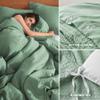 Comfort Spaces Sage Green Twin Duvet Cover Set - 2 Pieces Breathable Dotted Weave Texture Duvet Sets, Modern Farmhouse Boho Duvet Cover & Sham, All Season Twin Bed Set, Twin/Twin XL Green view 4