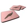 212 Main Indian Peahen Peafowl Pink Check Foam Coaster, Set of 4 view 1