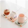 Finoti Coffee Mug Warmer USB Smart Electric Cup Heater Beverage Heating Plate 5-Levels Knob Temperature Adjustment Auto Shut Off Small Portable Coaster for Coffee Milk Tea Cocoa Heater (Color : Green view 2