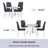 WEKEOT 42" Round Marble Dining Table Set for 4, Luxuriou Modern Kitchen Table Set Gray Faux Marble Dinner Table with Stainless Steel Leg and 4 Upholstered Chairs Set (Gray Table, Black Chairs) view 3