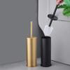 ACLips Luxury Gold Black Aluminum Toilet Brush Holder Set Bathroom Cleaning Brush Household Floor Cleaning Bathroom Accessories (Size : White) view 2
