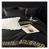 Bed, Vintage Gold Embroidery Duvet Cover Set Black 1000TC Egyptian Cotton Bedding Set Double Queen King 4Pcs Bed Sheet Pillowcases view 4