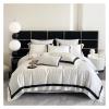 Bed, Luxury Hotel Style Bedding Set Cotton Soft Silky Jacquard Queen King Duvet Cover Set Flat/Fitted Bed Sheet Pillowcases view 2