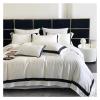 Bed, Luxury Hotel Style Bedding Set Cotton Soft Silky Jacquard Queen King Duvet Cover Set Flat/Fitted Bed Sheet Pillowcases view 3