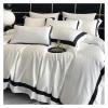 Bed, Luxury Hotel Style Bedding Set Cotton Soft Silky Jacquard Queen King Duvet Cover Set Flat/Fitted Bed Sheet Pillowcases view 4