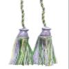 DCOPRO Decorative Handcrafted Double Tassel Curtain and Drapery Tieback/Holdback 4" Tassel 29" Spread (73.5cm) # CDCT Lily Pond Purple #9403 (Lavender Purple Yellow Green Light Green) Set of 12 view 1