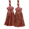 DCOPRO Baroque Collection Double Tassel Curtain and Drapery Tieback Holdback 3 1/2" Tassel 20" Spread # BCT Rose Bouquet Red #7953 (Crimson Red Rose Pink Light Pink) Individually Sold view 1