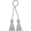 DCOPRO Baroque Collection Double Tassel Curtain and Drapery Tieback Holdback 3 1/2" Tassel 20" Spread # BCT Rose Bouquet Red #7953 (Crimson Red Rose Pink Light Pink) Individually Sold view 2