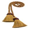 DCOPRO Alexander Collection Decorative Double Tassel Curtain and Drapery Tieback/Holdback 2" Tassel 26" Spread # CTAX Golden Brown Beige #LX09 (Golden Beige Dark Red Plum Purple) Set of 12 view 2