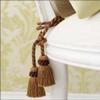 DCOPRO Alexander Collection Decorative Double Tassel Curtain and Drapery Tieback/Holdback 2" Tassel 26" Spread # CTAX Golden Brown Beige #LX09 (Golden Beige Dark Red Plum Purple) Set of 12 view 3