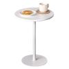 Lanmmraifc White Bars Tables, Round Breakfast Bistro Table, Metal Top Counter Pub Desk Coffee Tea Side Table for Home Small Spaces, Easy Assembly (Size : 60x60x72cm) view 1