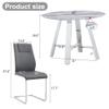 WEKEOT Round Marble Dining Table Set for 4, Luxurious Modern Kitchen Table Set 42" Dinner Table and 4 Chairs Set with Stainless Steel Leg for Dining Room(Marble Table, Dark Gray Chairs) view 3