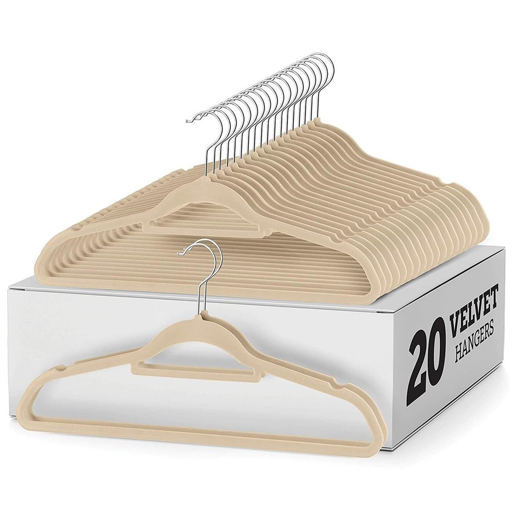Clothes Hangers 20 Pack Anti-Slip Grooves 360 Swivel Hook Clothes Hangers Space Saving Hooks Hangets Clothing Hangers for Sling, Coats and Jackets (Color : E)