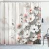 Ambesonne Pink Shower Curtain, Modern Farmhouse Themed Tender Flowering Scene on Rustic Backdrop Realist Look, Cloth Fabric Bathroom Decor Set with Hooks, 69" W x 84" L, Pale Mauve Blush view 3