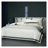 QuKan Bed, 1400TC Egyptian Cotton Solid Color Duvet Cover Set Hotel Style Bedding Set Satin Silky Quilt Cover Bed Sheet Pillowcases 4Pcs, MM-102 view 1