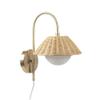 Gracie Mills Kash Serenity Rattan Weave Wall Sconce view 1
