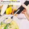 Adaptive Spoon, Adaptive Fork Spoon Prevent Slip Weighted Handle Stainless Steel Disabled Cutlery with Strap for Hand Tremors Arthritis view 4
