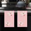Cherry Blossom Hand Towel Set of 2 Pink Floral Bath Towels Soft Cherry Blossoms Flower Fingertip Face Towel for Bathroom Kitchen Hotel Spa Decor Gift 24 x 16 Inches view 2