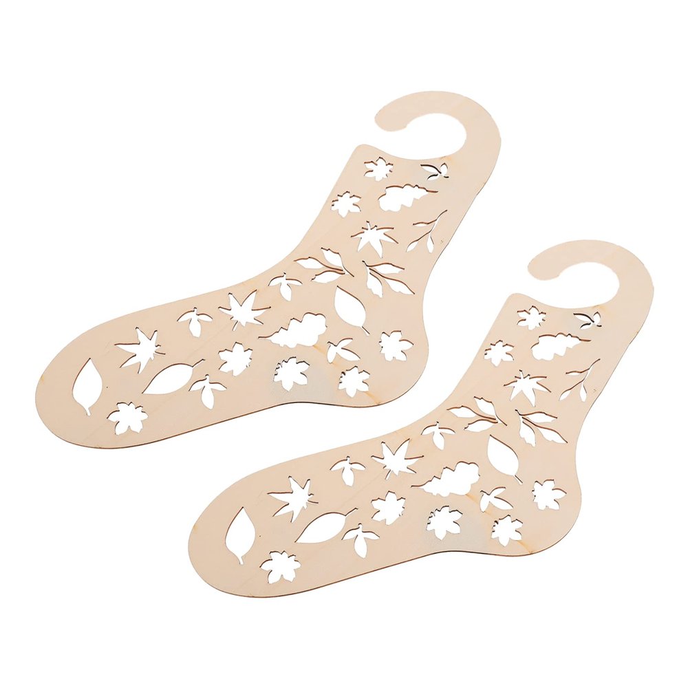 Ciieeo Wooden Sock Display Props Christmas Tree Pendant DIY Decor Xmas Sock Pendant Family Present
