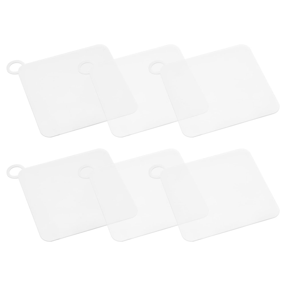 uxcell Silicone Tub Stopper Floor Drain Cover, 6 x 6inch Anti-Odor Bathtub Drain Mat Plugs Sewer Stopper for Kitchen Bathroom Balcony, Square White 6Pcs