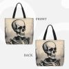 SSIMOO Interesting Skeleton Trendy Fashion Shopping Bags,Zippered Convenience Bag,Shopping Tote And Shoulder Bag view 3
