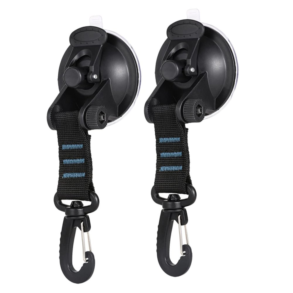 KOMBIUDA 2pcs Suction Cup Hooks for Bathroom and Outdoor Travel, Blue ABS