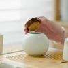 FEELIN Tea Caddy Cream Yellow Ceramic Tea Can, Tea Sealed Can, Household Chinese Tea Storage Can for Tea, Coffee, Sugar, Nuts for Kitchen Storage Tea Coffee Sugar view 3