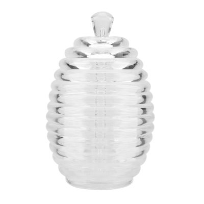 Tyenaza Honey Jar, 265ml Transparent Beehive Shaped Honey Jar with Dripper Stick for Storing and Dispensing Honey