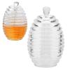Tyenaza Honey Jar, 265ml Transparent Beehive Shaped Honey Jar with Dripper Stick for Storing and Dispensing Honey view 3
